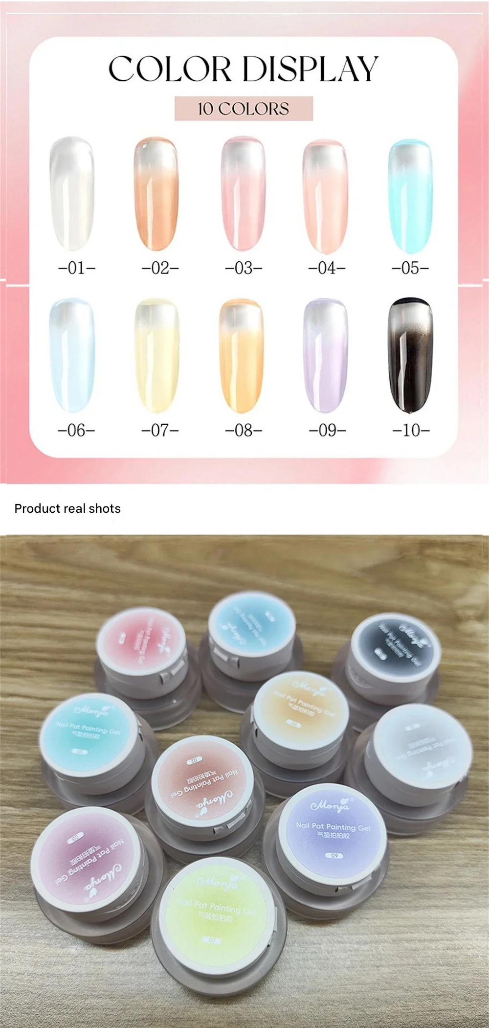 5g Nagel-Luftkissen-Patting-Gel, einfarbig, Farbverlauf, Blooming Painting Gel Polish, UV/LED Maniküre, DIY Salon Nagelkunst Lack – Detail 15