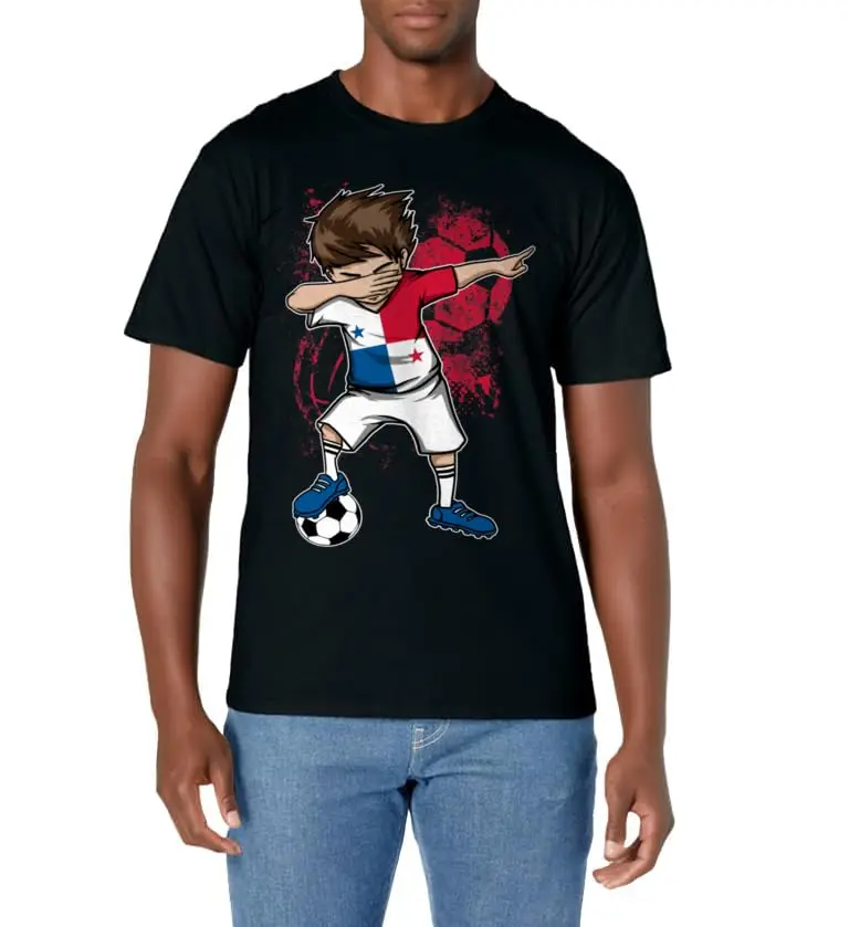 Dabbing Boy Panama Soccer Shirt Jersey Football Tee T-Shirt