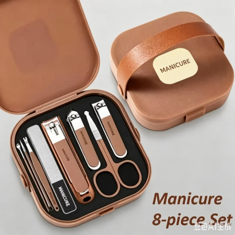 

8Pcs/Set Manicure Kit, Stainless Steel Sharp Durable All-in-One Nail Tools, Portable Nail Clipper Set