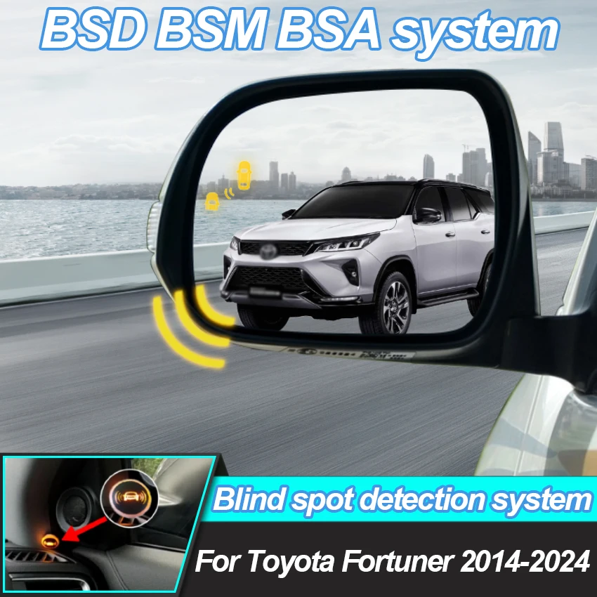 Car Blind Spot Detection System BSD BSA BSM Car Sensors Drive Rear Mirror Monitoring For Toyota Fortuner 2014-2024