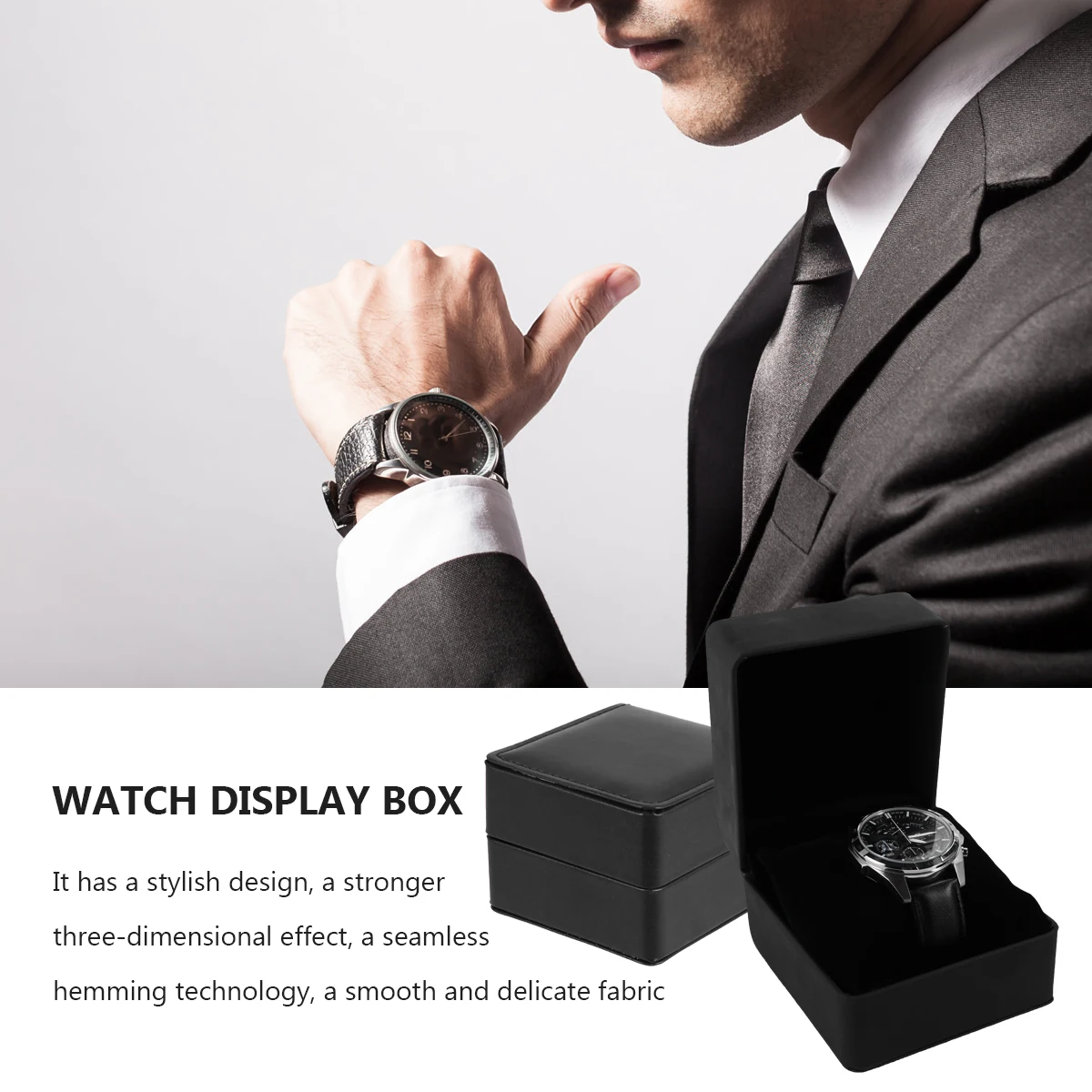 ساعة يد من البولي يوريثان، منظم مجوهرات، حامل عرض، وسائد قابلة للفصل، صندوق تخزين بتصميم أنيق