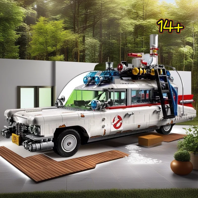

Конструктор MOC «Призрачные охотники»: Автомобиль Ecto-1, набор для сборки, украшение для вечеринки на Хэллоуин, подарок для взрослых фанатов