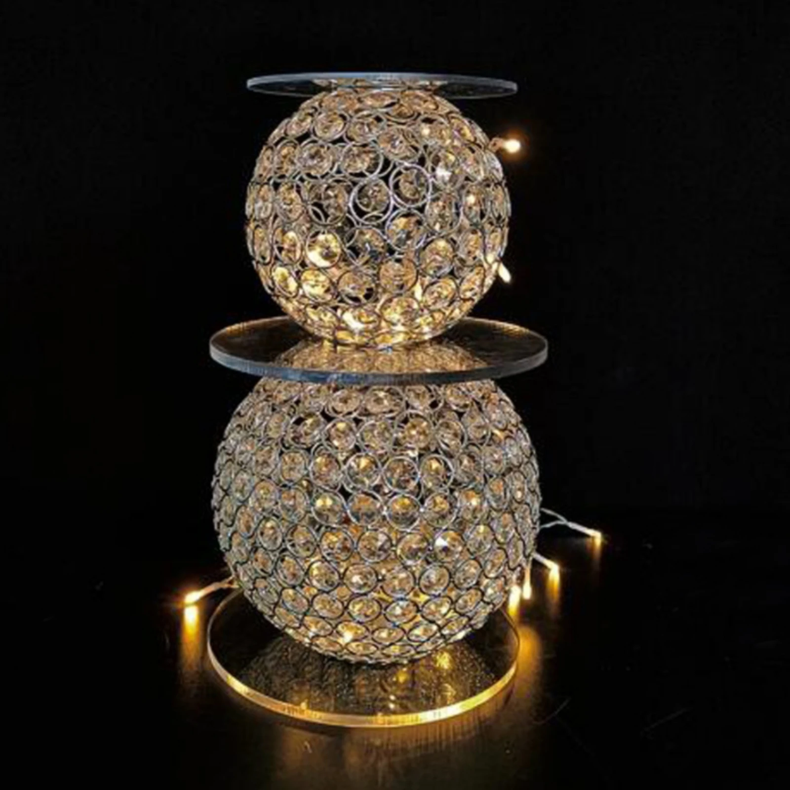5 Pieces Spherical Openwork Cake Stand Reusable Iron Cake Stand with Round Tray Elevated Long-Lasting for Wedding Receptions