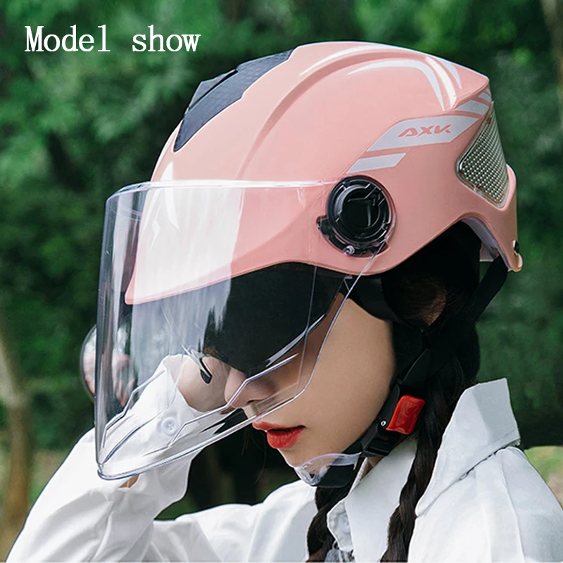 

Motorcycle Men Women Scooter Helmet Open Face Motorbike Half Helmet Style Face Electric Bike Scooter Anti-UV Safety Hard Hat