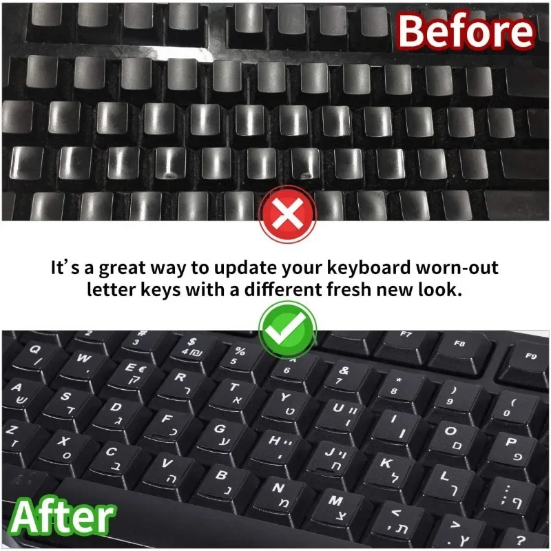 Keyboard Letters Replacement Sticker English/Russian/Korean/Spanish/Italiano/Language for Computer Laptop Notebook Desktop