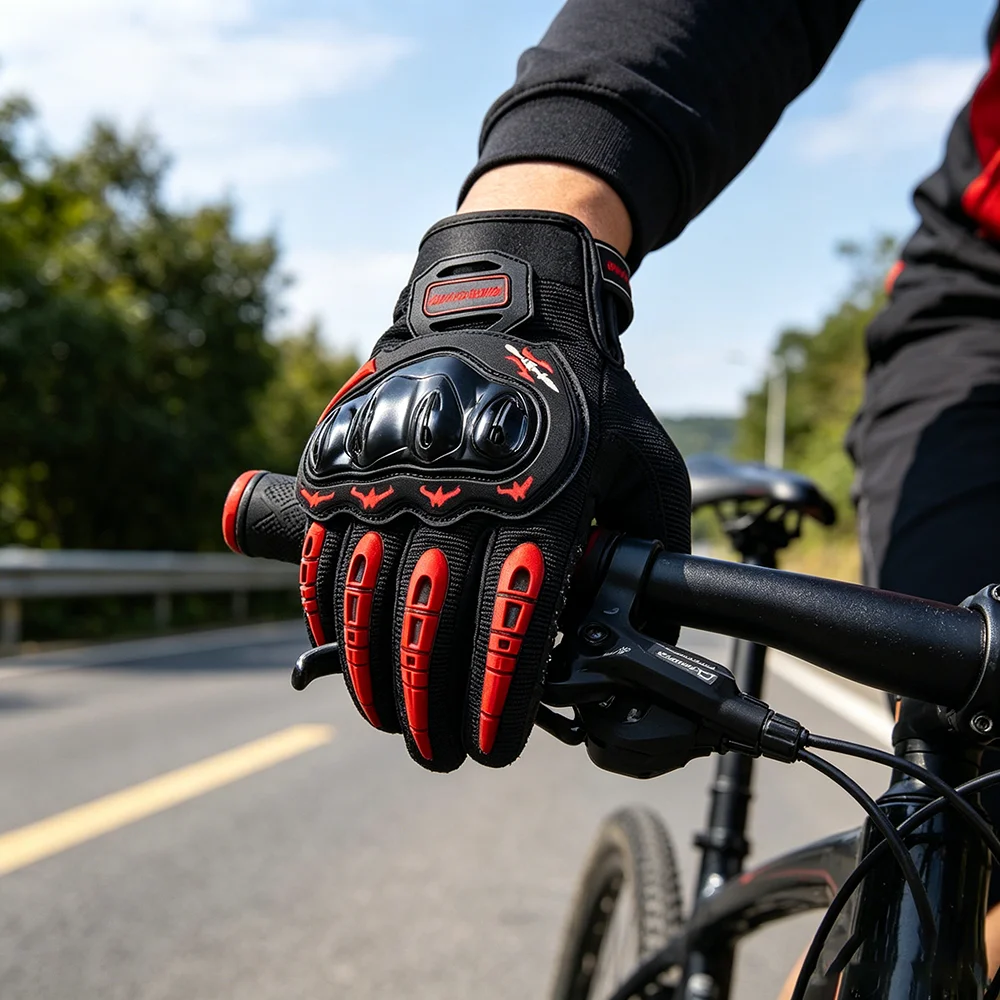 ユニセックスフルフィンガーグローブタッチスクリーン耐摩耗性保護具アクセサリーオートバイダートバイクレーシングアイテムグローブ