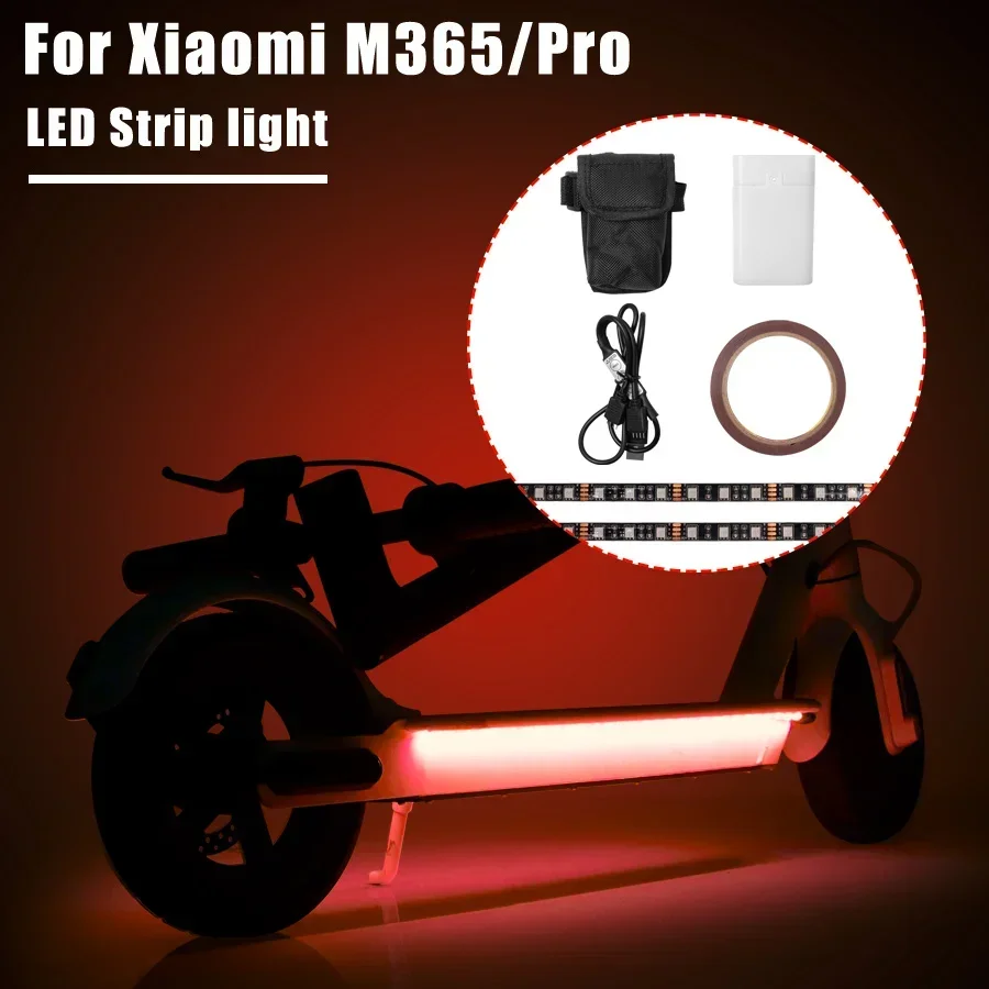 مقاوم للماء سكوتر سلامة ليلة ضوء LED قطاع متعدد الألوان ل Xiaomi M365 1s Pro Pro2 MI3 سكوتر كهربائي مصباح يدوي
