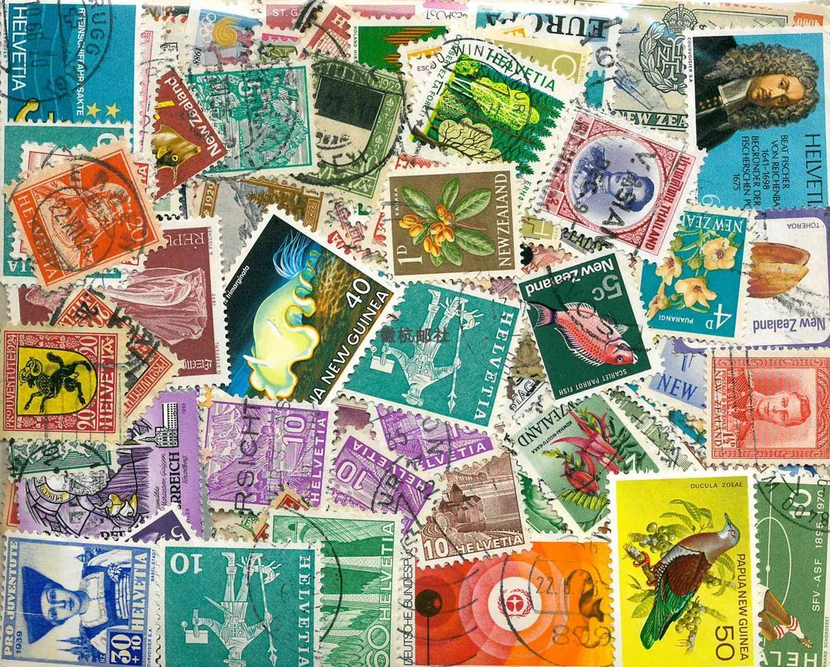300 verschiedene Briefmarken zum Sammeln, echte gestempelte Briefmarken mit verschiedenen Themen, Retro-Sammelmaterial für Briefmarken, Sammlungsmaterial für Scrapbook – Detail 7