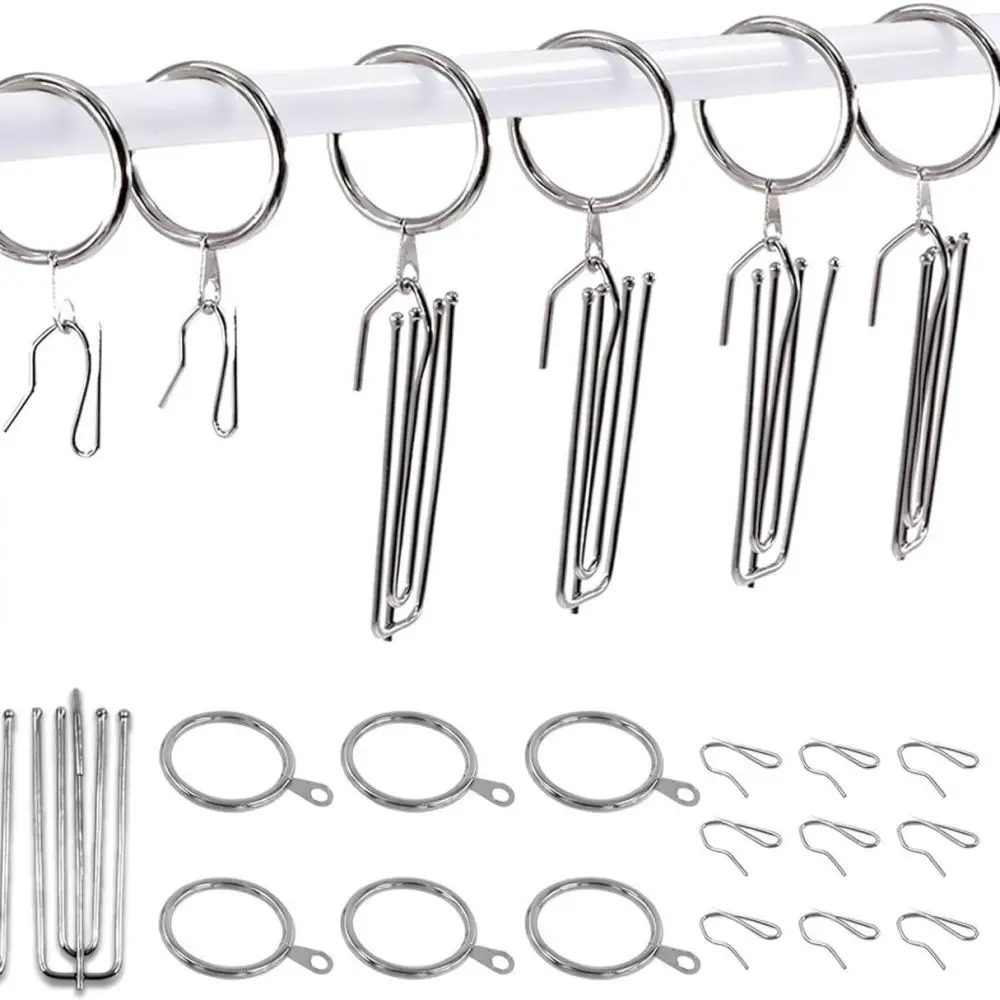 Premium Metal Curtain Eyelets With Stainless Steel Four Prong Hooks Drapery Hanging Kit Modern Window Covering Accessories