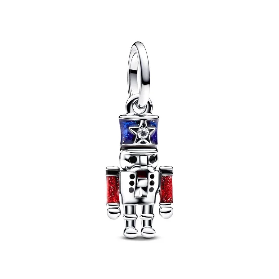 New 2025 Christmas Women Jewelry Spinning Carousel，Gingerbread Man Dangle Charms Beads Fit Original Silver 925 Pandora Bracelet