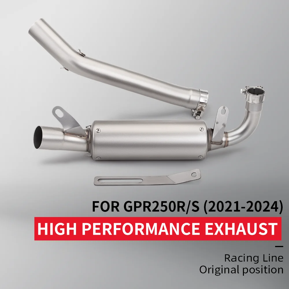 For Aprilia GPR250R GPR250S GPR250 2021 - 2024 Motorcycle Exhaust Escape Systems Side Row Slip On Middle Link Pipe 51mm Muffler