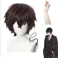 Anime Dazai Osamu Cosplay Wig High Quality Anime Bungo Stray Dogs Cosplay Short Brown Heat Resistant Synthetic Hair