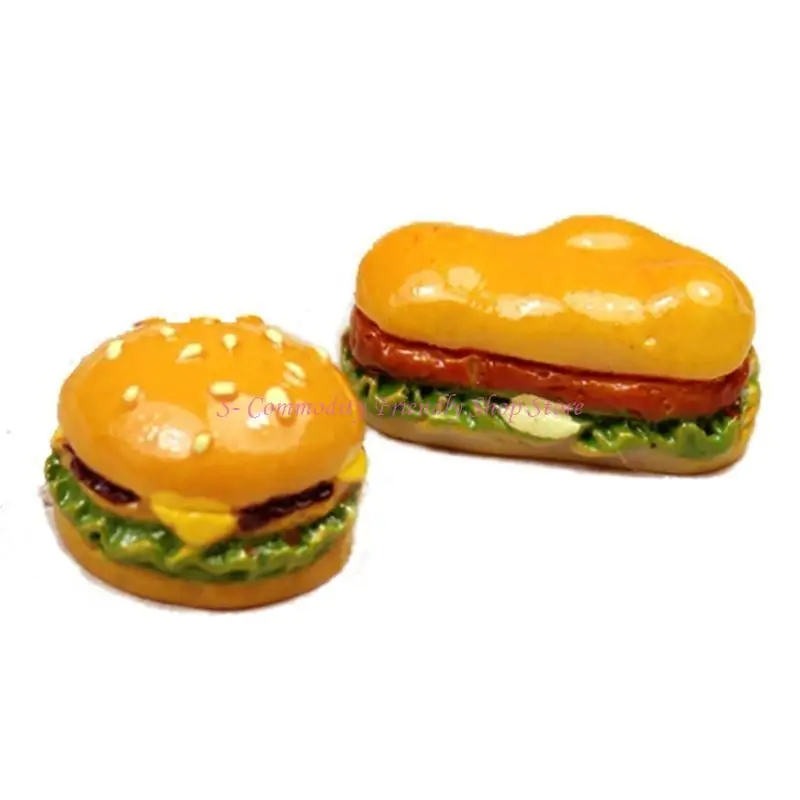 85AE 素敵な樹脂モデル フィギュア パン チーズバーガー キッチン 食品 子供用 ロールプレイ