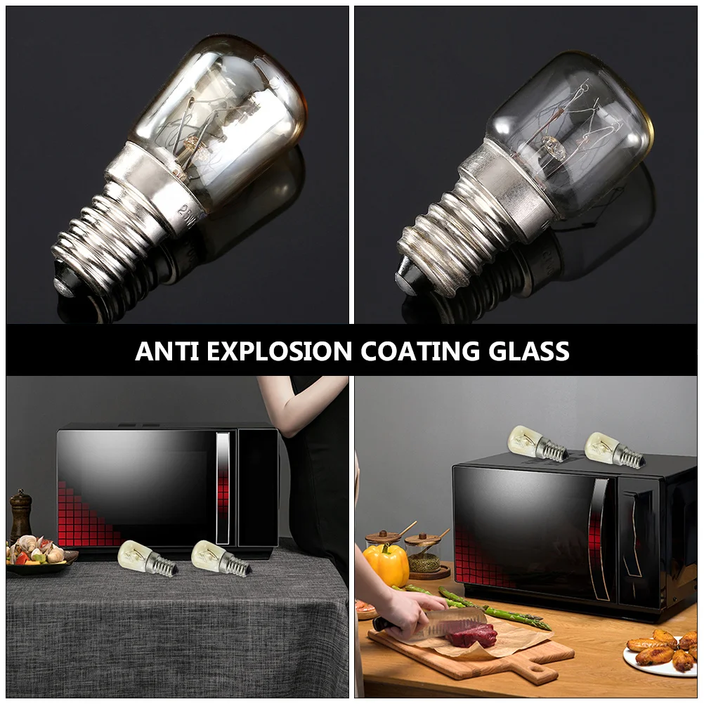 

3Pcs Oven Lamp Bulbs Heat-Resistant High Temperature 25W E14 300 Degree Microwave Oven Light Replacement Appliance Bulbs
