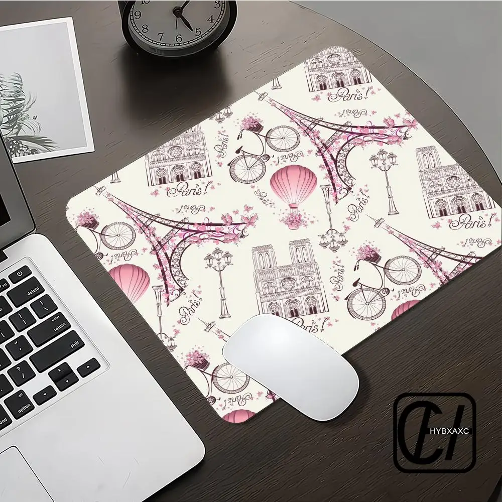 Eiffel Tower Flowers in Paris Mouse Pad Small Size Gaming Mouse Pad Gamer Company Keyboard Mouse Carpet Computer Desk Mat XAXC