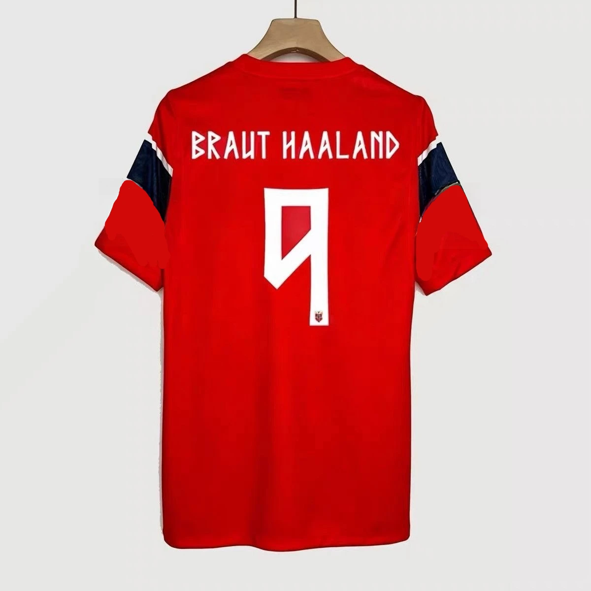 Unisex Polyester Soccer Jersey Norway Away Haaland 9 Odegaard 10 Custom Name Number Fan Short Sleeve Parent Child