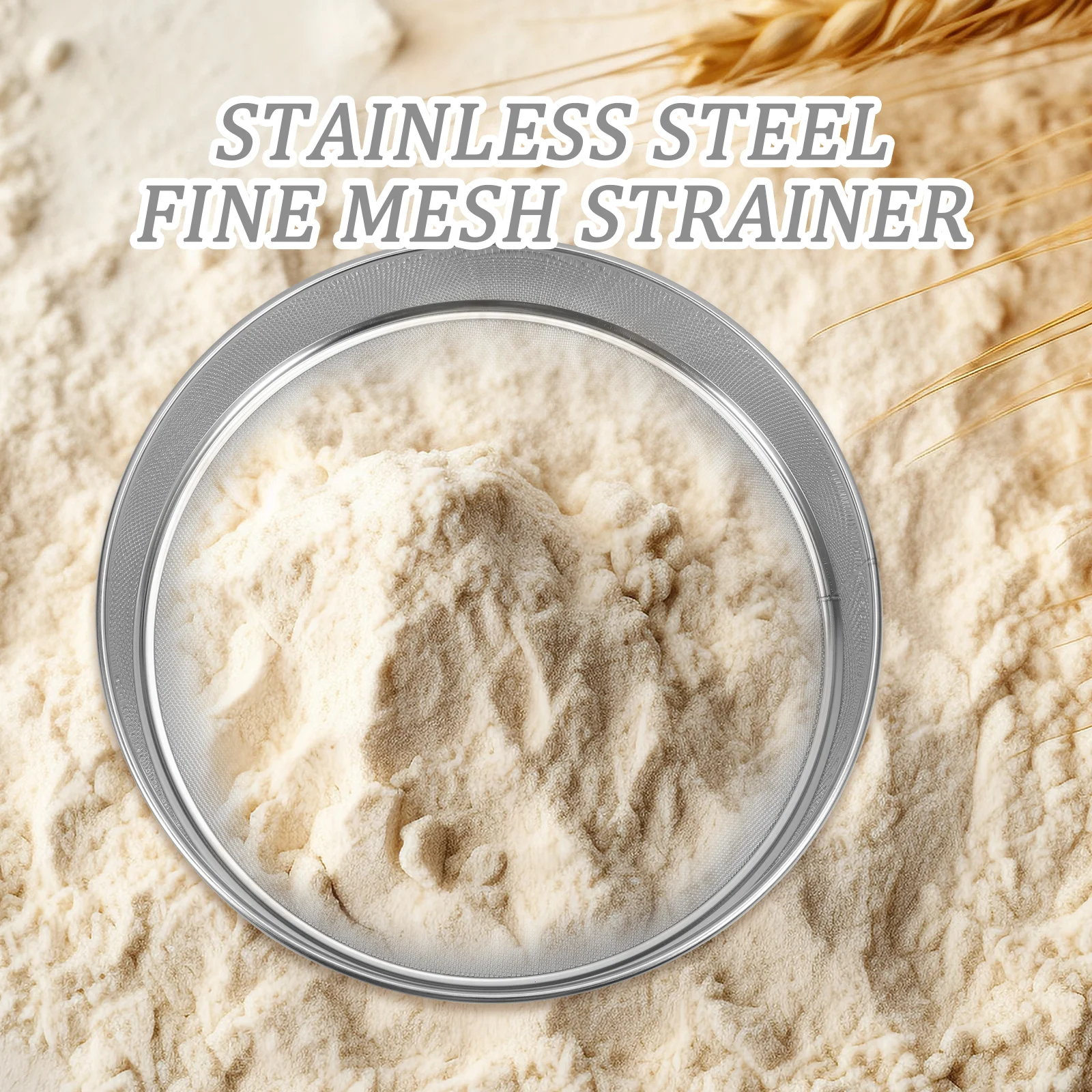 

2pcs Stainless Steel Flour Sifter Fine Mesh Round Sieve For Baking Kitchen Sifting Tool Manual Powder Strainer