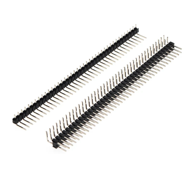 10pcs 1X40 2X40 40Pin 80Pin 2.54MM Right Angle Single Row Pin Head Male 90 Degree Connector Double Row Pin Header For Arduino