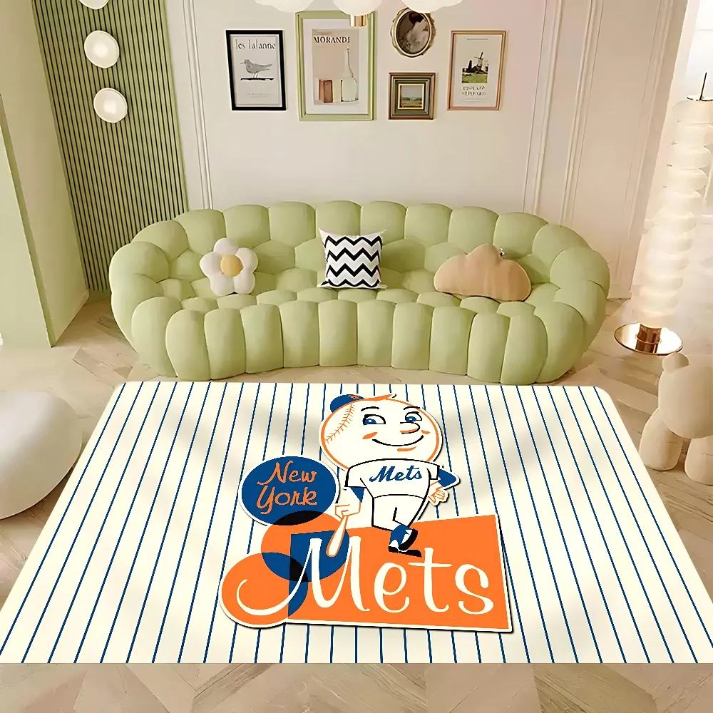 New York Mets Logo Floor Mat INS Style Soft Bedroom Floor House Laundry Room Mat Anti-skid Bedside Area Rugs