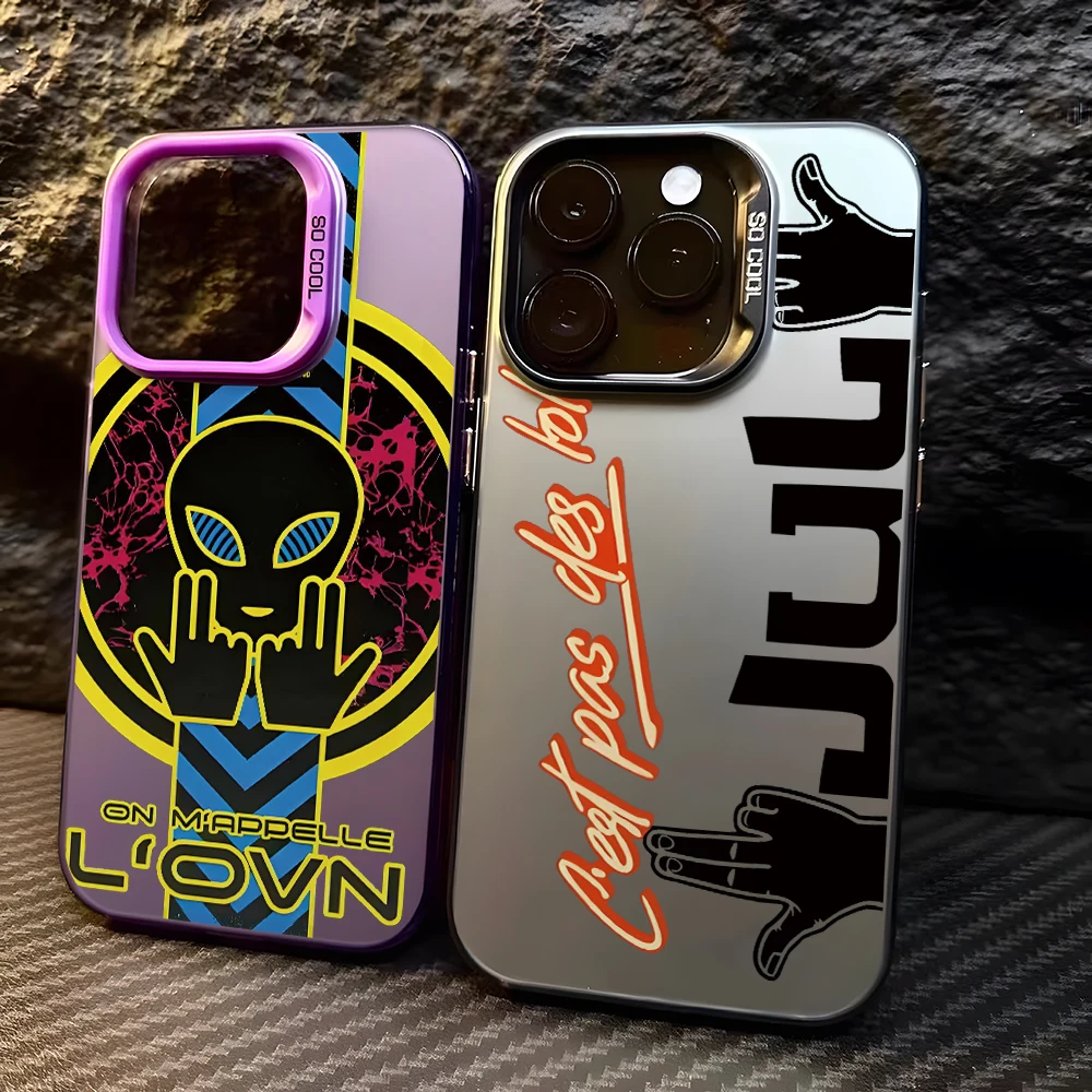 Rapper JuL C\'est Pas Des Lol Phone Case for Apple iPhone 16 15 14 Plus 13 12 11 iPhone16 Pro Max X Xs XR 8 7 Matte Hard Cover