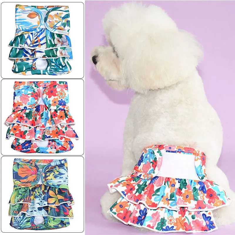Female Dog Safety Pants Pet Mesh Physiological Pants With Washable Hemline Menstrual Period Anti Harassment Sanitary Pants