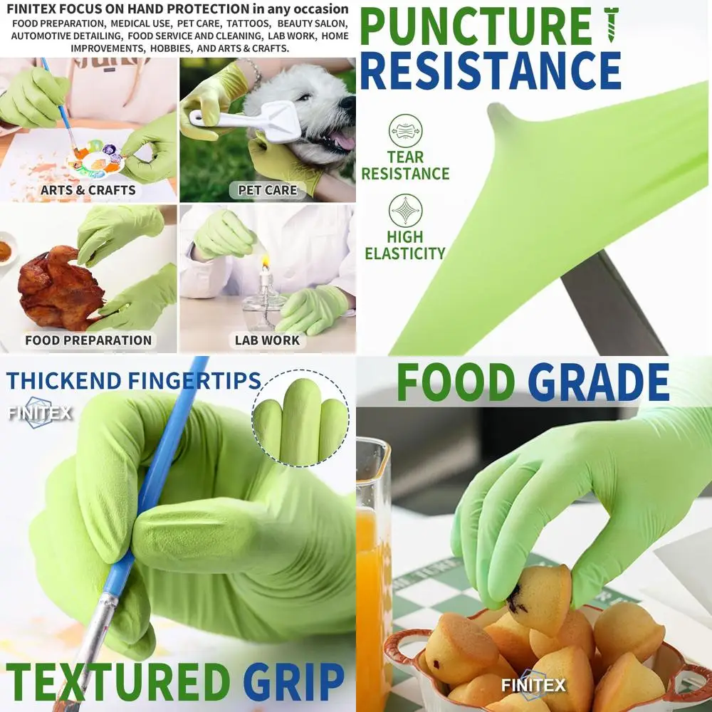 

Нитриловые одноразовые перчатки - зеленые, 3,5 мил, 100/1000 шт., без пудры, для медицинского и пищевого применения