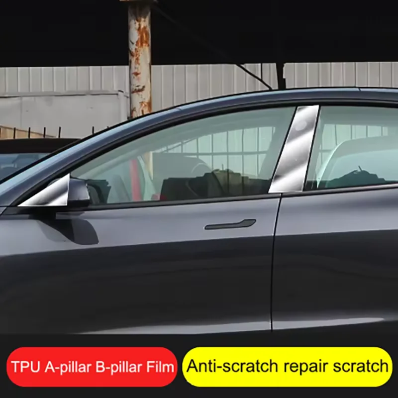 Für Tesla Model 3/Y 2017-2025 A-Säulen- und B-Säulen-Schutzfolie TPU Kratzfeste Folie Auto-Verschleißschutzfolie Autoabdeckungen – Detail 3