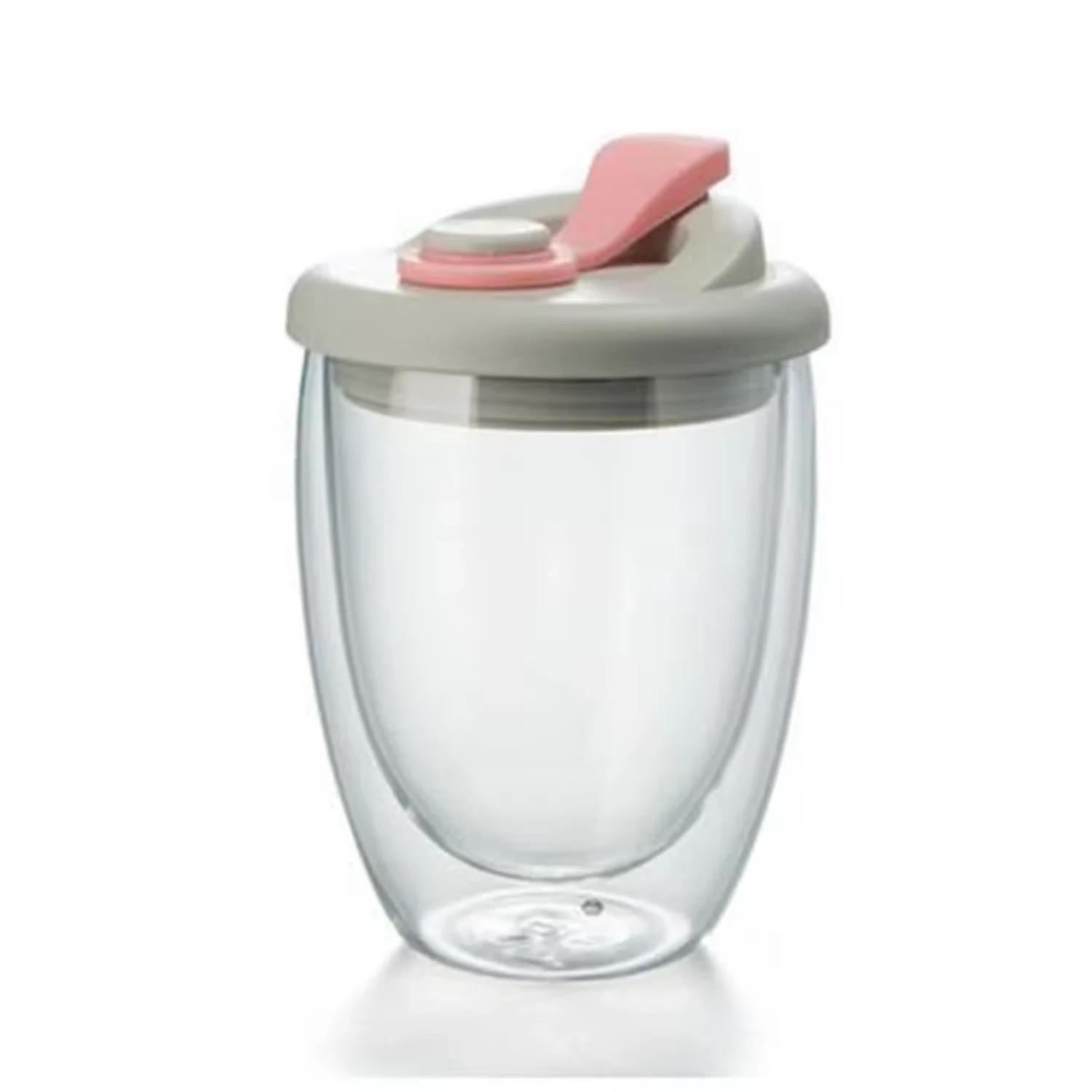 

350ml Double Glass Cup Transparent Tea Coffee Mug With Silica Gel Lid Kitchen Milk Beverage Coffee Cup Drinkware