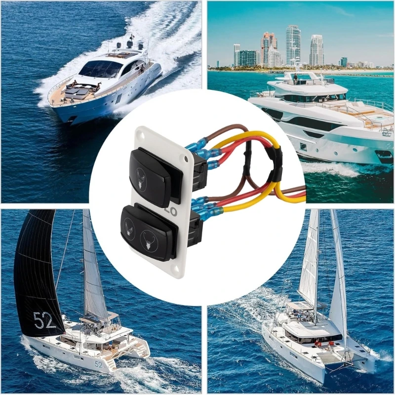  Boat Toilet Toggle Switches Panel ABS Material Water Level Adjustment Suitable for Marine Vessel & Recreational Vehicle