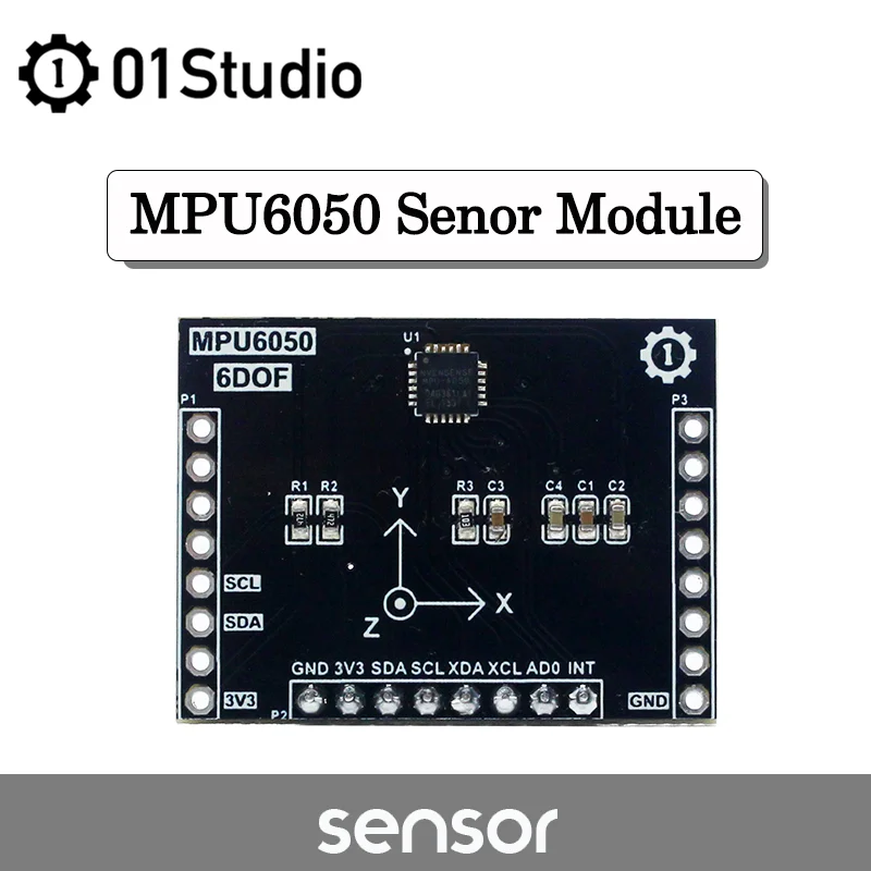 01Studio MPU6050 Senor Modul 6DOF 3-Axis Gyroscope and  3-Axis Accelerometer Micropython Development Doard pyboard