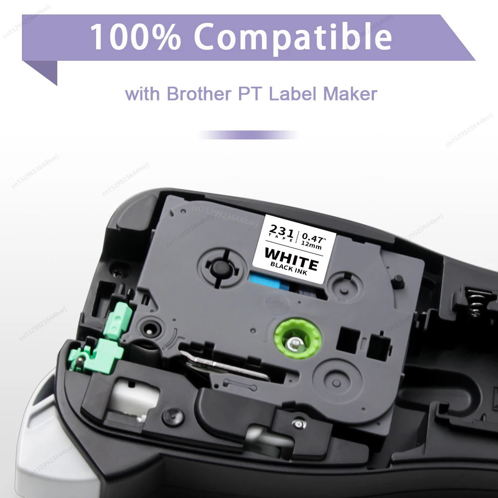 1~20PK TZe231 Compatible for Brother TZe-231 TZ-231 Laminated Label Tape Black on White for Brother P-touch PTH110 Label Maker