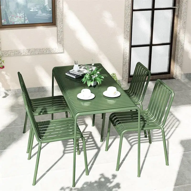 

Outdoor cast aluminum table and chair combination aluminum alloy table and chair wrought iron table and chair set