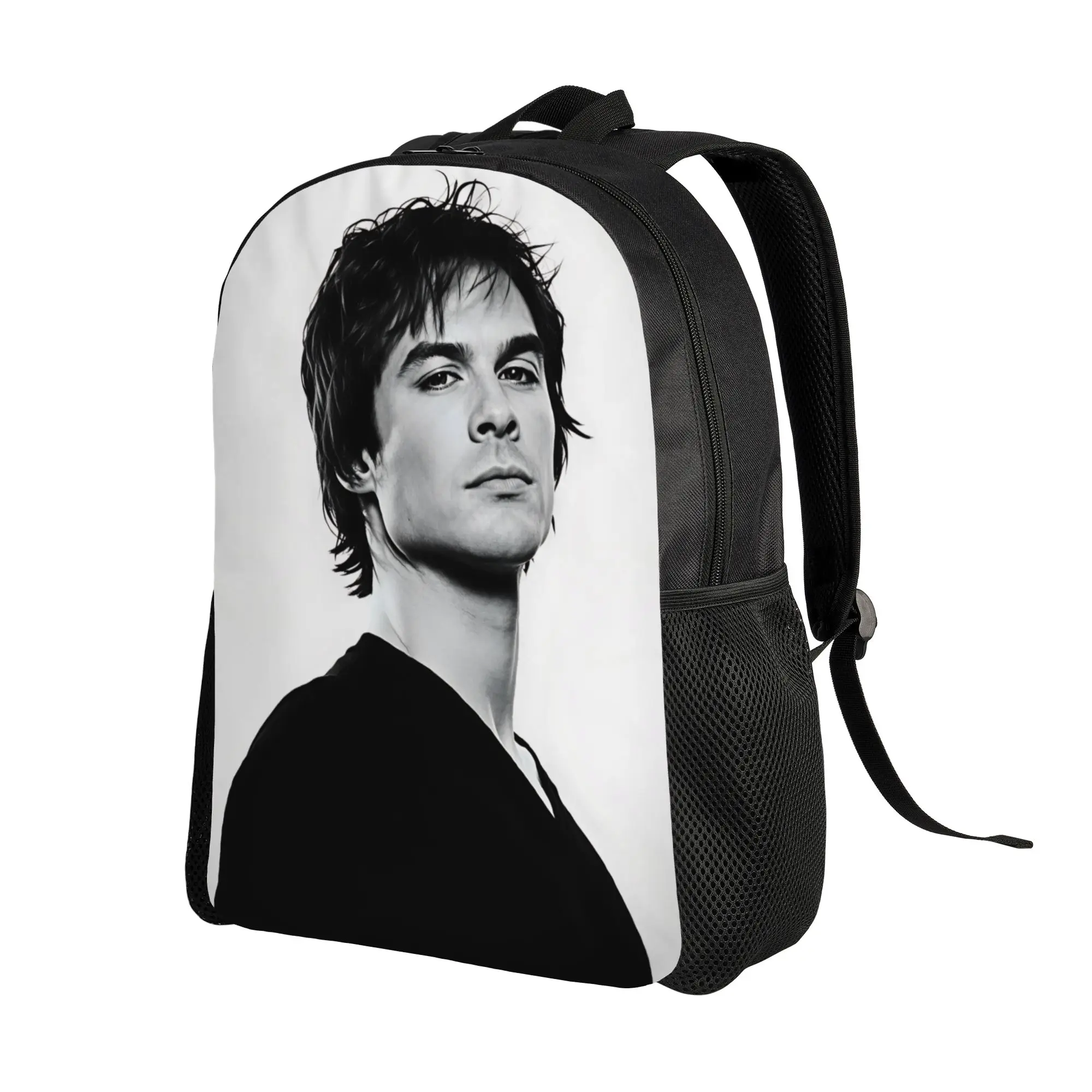 Vampire Diaries Damon Klaus  Backpack  Men Polyester Camping Backpacks Print Stylish High School Bags Rucksack