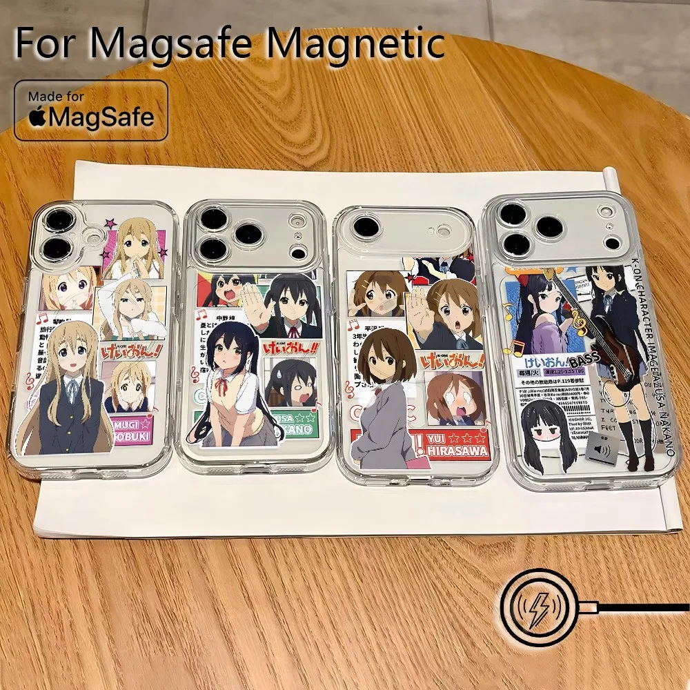 Magnetic Phone Case for Samsung Galaxy S25 S24 S23 S22 S21 S20 FE Edge Plus Ultra 5G Soft Clear TPU Cover Anime K-K‑ON! Hot