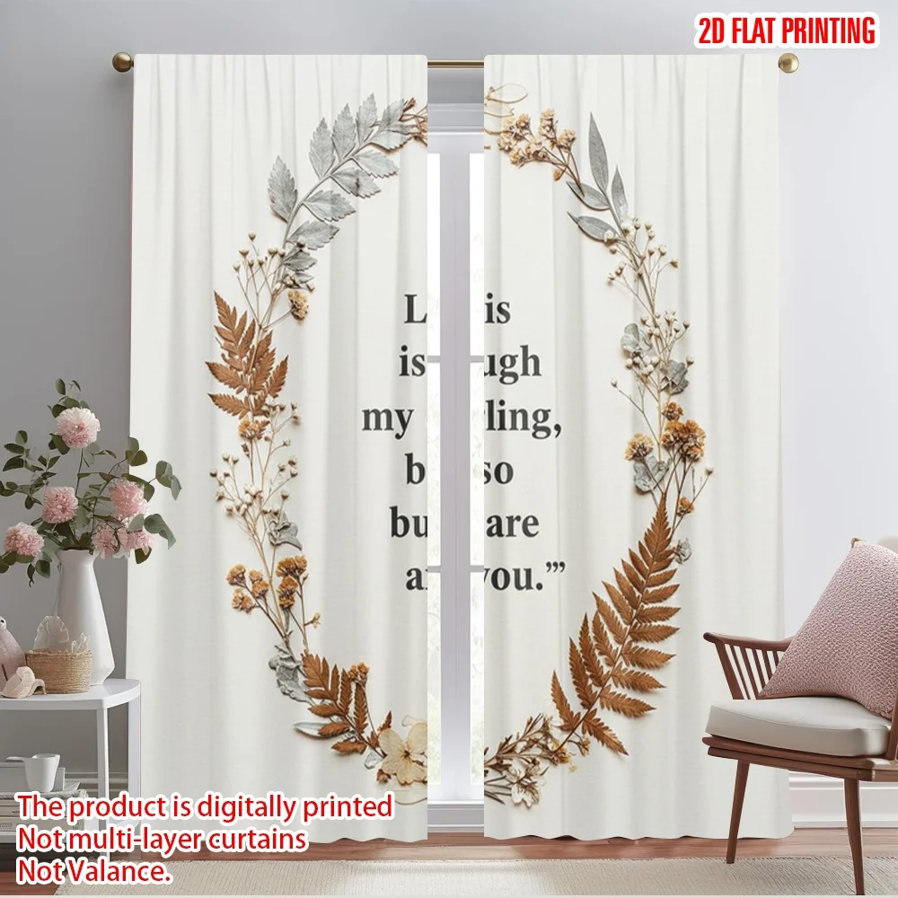 

2pcs 2D flat printing Curtains Life Tough Darling You Polyester Without Electricity Family Party Perfect for Holiday Party