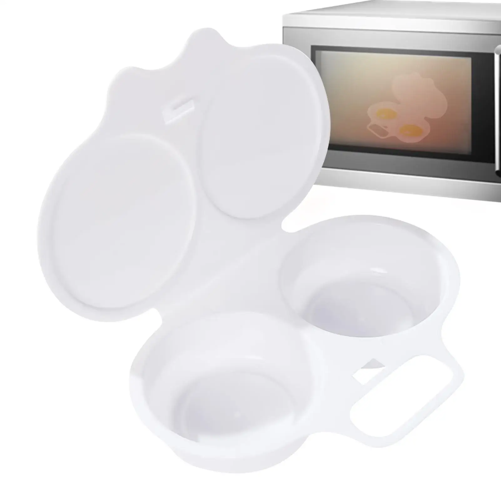 2 Eggs Capacity Round Steamer Microwave Egg Boiler Poacher Microwave Egg Maker Kitchen Cooking Mold Egg Making Tools
