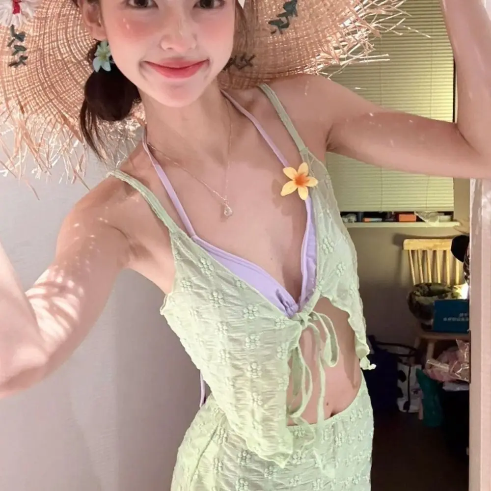 

Женское бикини с кружевными деталями, дизайн для похудения, дизайн с контролем живота, чистое и сексуальное бикини с высокой талией, чистый сексуальный фьюжн