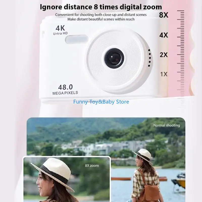 Câmera infantil 720p 4k gravação vídeo 2.4 pés resistente a arranhões display eletrônico estabilização imagem fino