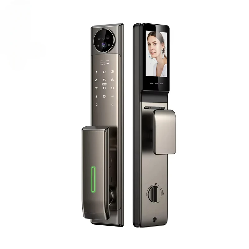 Fully Automatic HD Camera Face ID Password Digital Door Lock Xhome App Password Fingerprint Smart Door Lock With Finger Vein