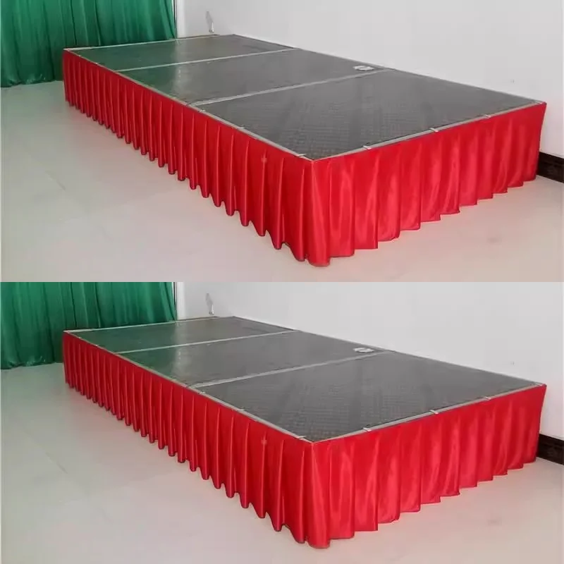 Wedding Party Banquet Birthday Decoration Table Skirt For Table Cloth Table Cover Table Skirting Polyester Pleated Table Skirt