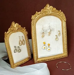 Wood Photo Frame Earrings Necklace Jewelry Display Holder Showcase