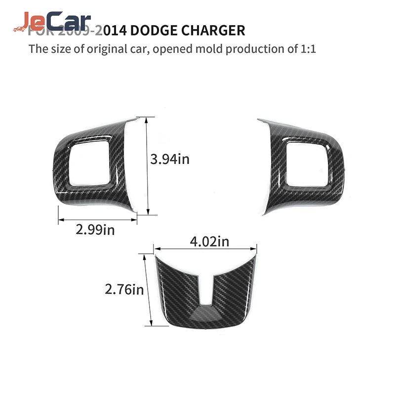 JeCar Car Steering Wheel Suit Stickers Decoration Cover For Dodge Challenger Charger Durango Dart 2009-2014 Interior Accessories