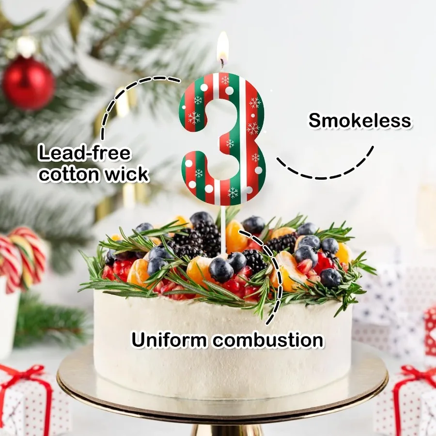 شموع عيد الميلاد بطابع عيد الميلاد للكعكة رقم 5 شمعة عيد ميلاد سعيد كعكة توبر للبنين والبنات حفلة عيد الميلاد #5