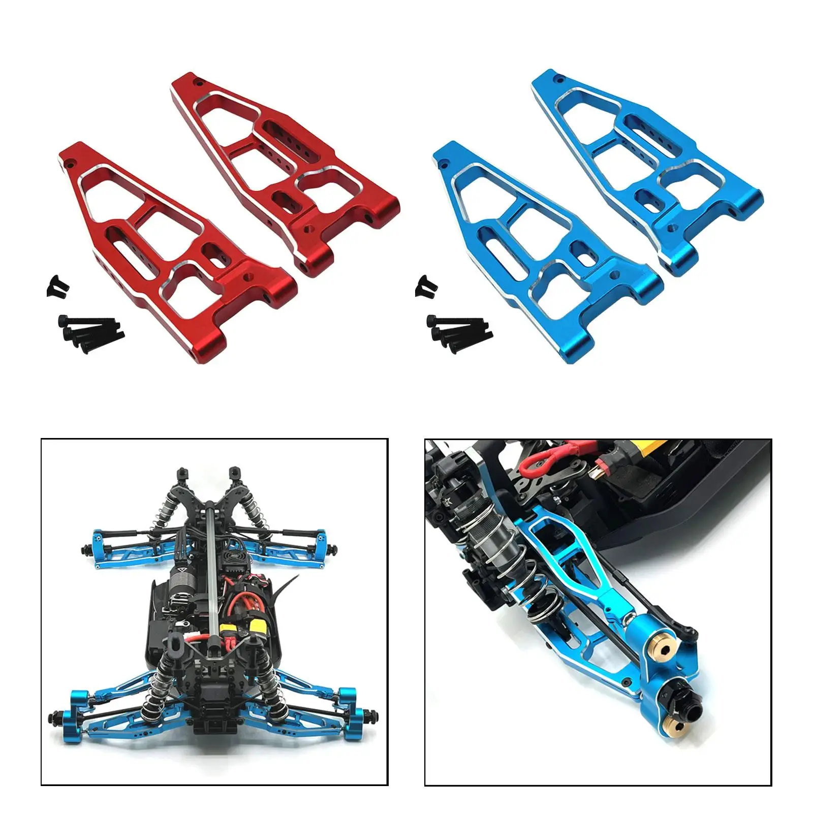 2 piezas 1:8 RC accesorios de actualización de coche brazos de suspensión inferiores delanteros Premium