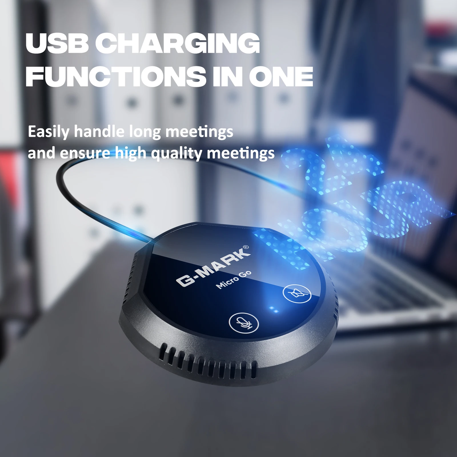 USB Microphone Speakers G-MARK Micro Go Conference Speakerphone Compatible with Leading Platforms Plug and Plays view 6