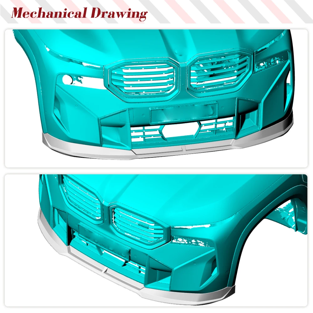 Carbon Fiber Car Front Bumper Lip for BMW G09 XM 2023-2025 Car Front Racing Body Kits Front Bumper Splitters Spoiler Chin Lip