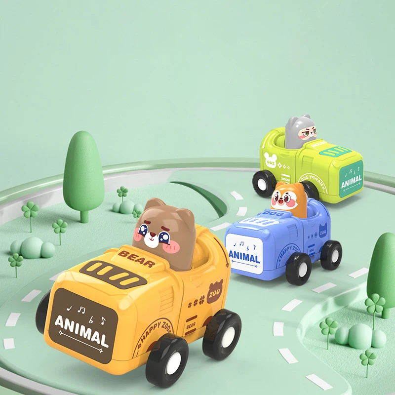 

1Pcs Cute Animal Toy Car Fun Cartoon Press Children's Toy Car Cartoon Engineering Vehicle Toys Boys Girls Educational Toys Gift
