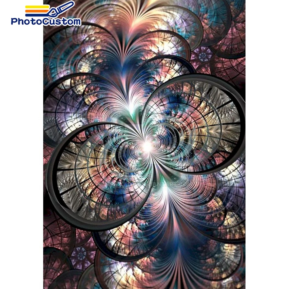 

PhotoCustom DIY 5D Diamond Painting Abstract Acenic Full Round Drill Resin Diamont Embroidery Cross Stitch Kits Mosaic Home Deco