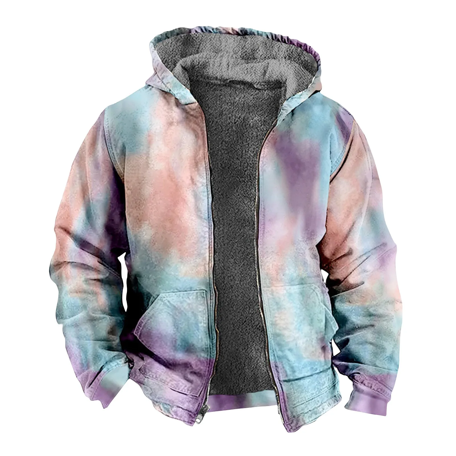 

Mens Tie-dye Jacket Bomber Jacket Gradient Tie Dye Pink Street Hip Hop Couple S Fashion Baseball Pilot And Trend Coat Male