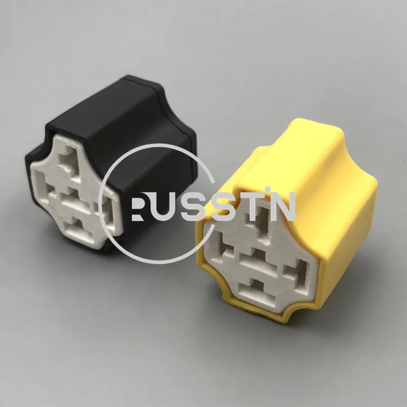 1 Set 5 Way Car Ceramic Relay Holder High Temperature Relay Connector AC Assembly Light Lamp Bulb Headlight Extension Plug
